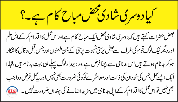 26 کیا دوسری شادی محض مباح کام ہے 17