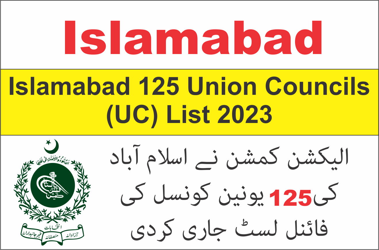 Islamabad 125 Union Councils (UC) List 2024