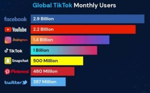 Global TikTok monthly Users ٹک ٹاک 1